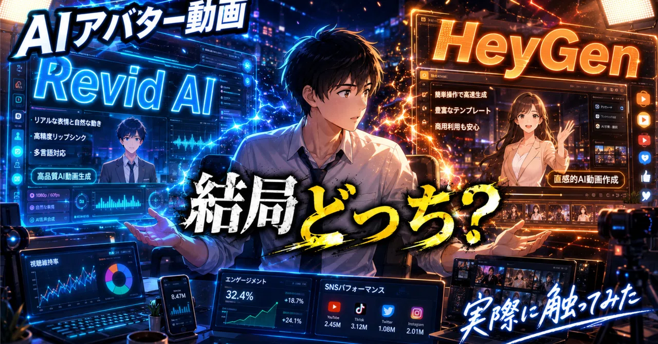 AIアバター動画、結局どっちを使えばいいのか——Revid AIとHeyGenを並べて触ってみた