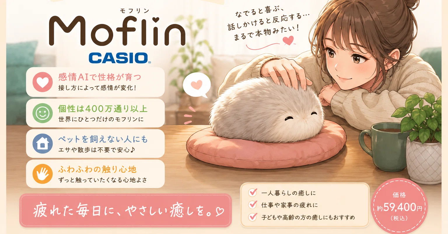 AIペットが想像以上だった】カシオの「Moflin（モフリン）」が、疲れた