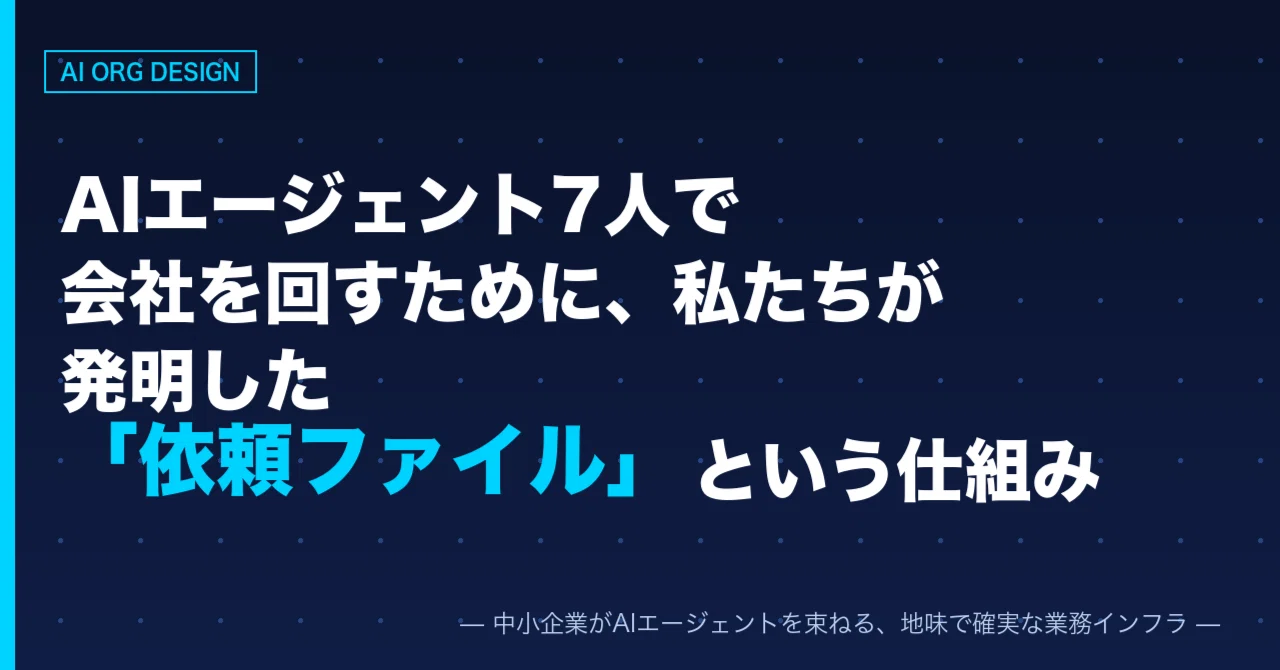 AIエージェント7人で会社を回すために、私たちが発明した「依頼
