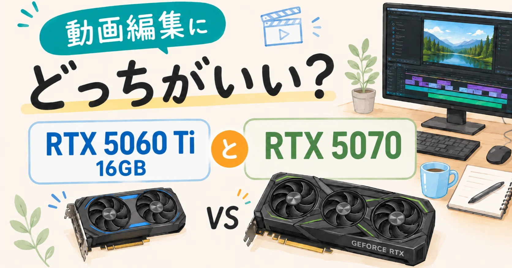 RTX 5060Ti 16GBとRTX 5070、動画編集用ならどっちを選ぶ？｜Tano