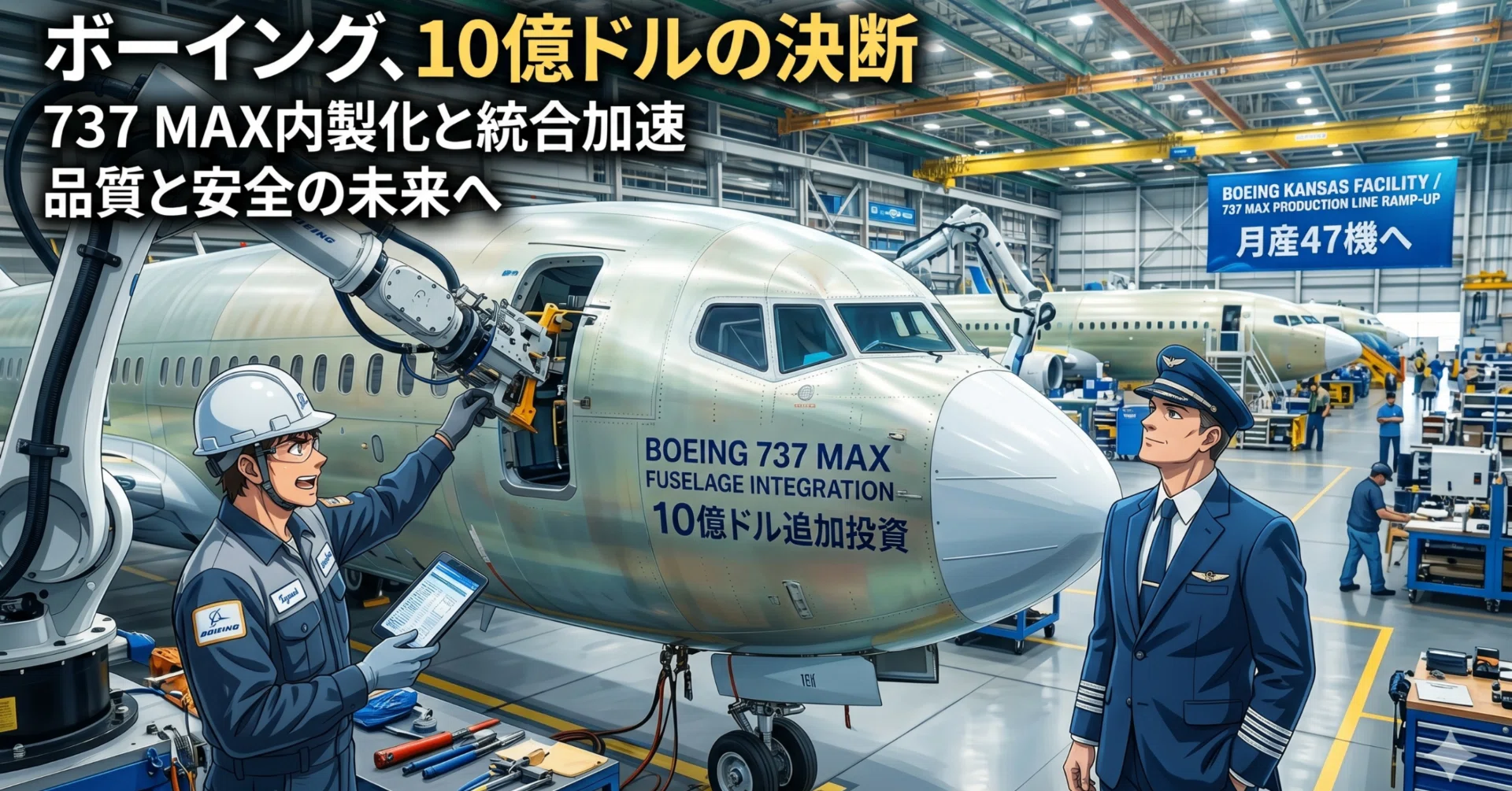 ボーイング10億ドルの決断。スピリット社統合と737 MAX増産がもたらす