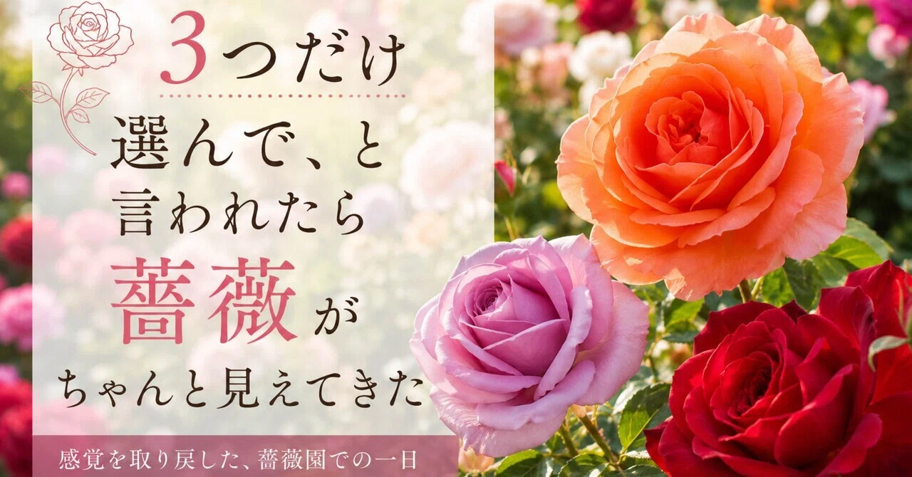 3つだけ選んで、と言われたら薔薇がちゃんと見えてきた｜神山さく