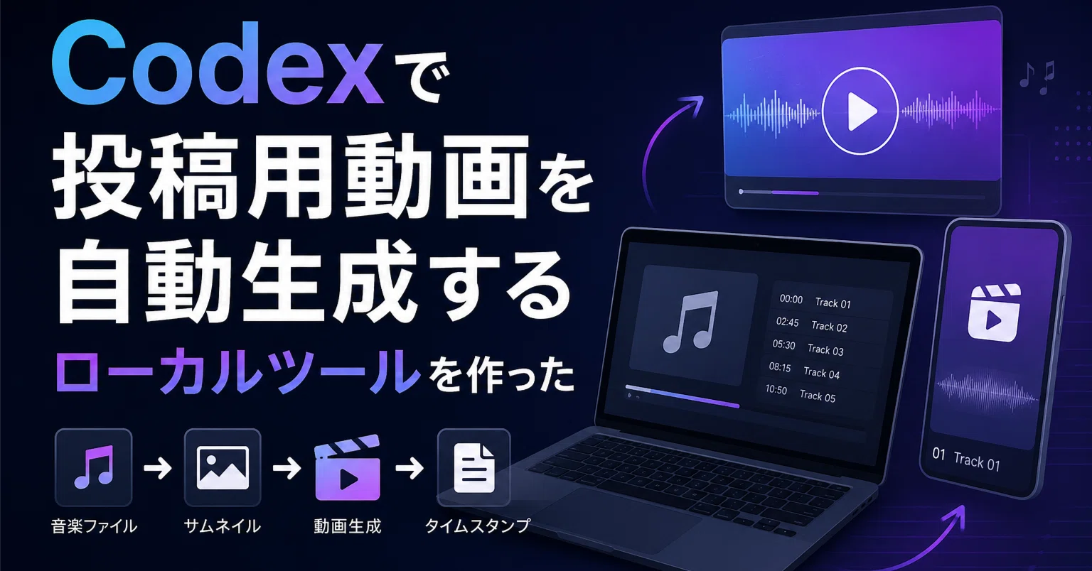 Codexで投稿用動画を自動生成するローカルツールを作った｜一休💊AI
