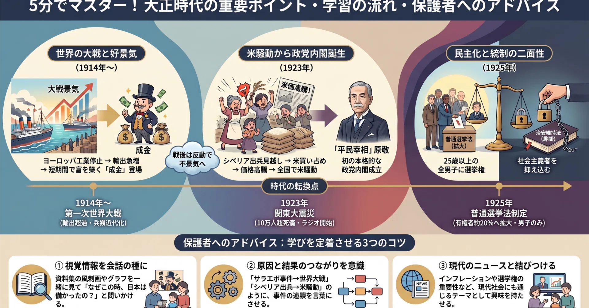 日本国憲法の三大原則！大日本帝国憲法との比較【小6社会・サピックス