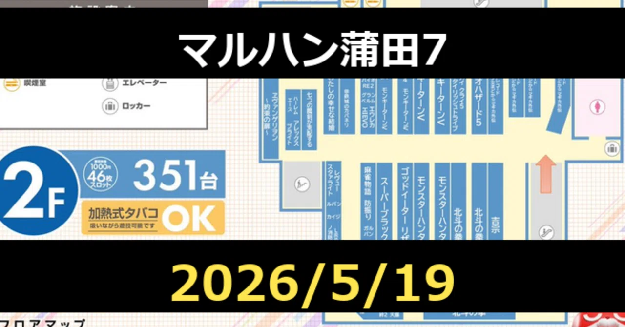 台番号まで出す】マルハン蒲田7 5/19 予想｜スロツモくん【最強AI予想】