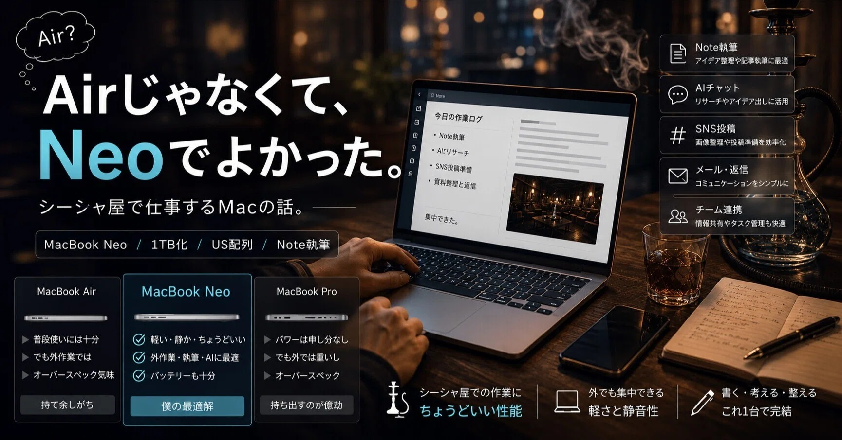MacBook Airはいらなかった。シーシャ屋で仕事するなら、僕にはMacBook