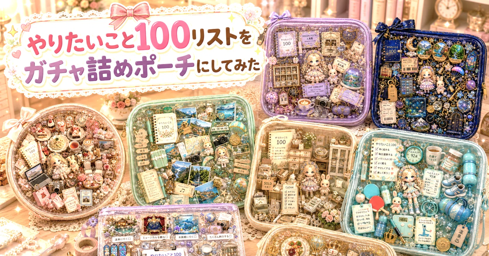 今日もガチャ詰めポーチが楽しすぎて｜やりたいこと100リストを
