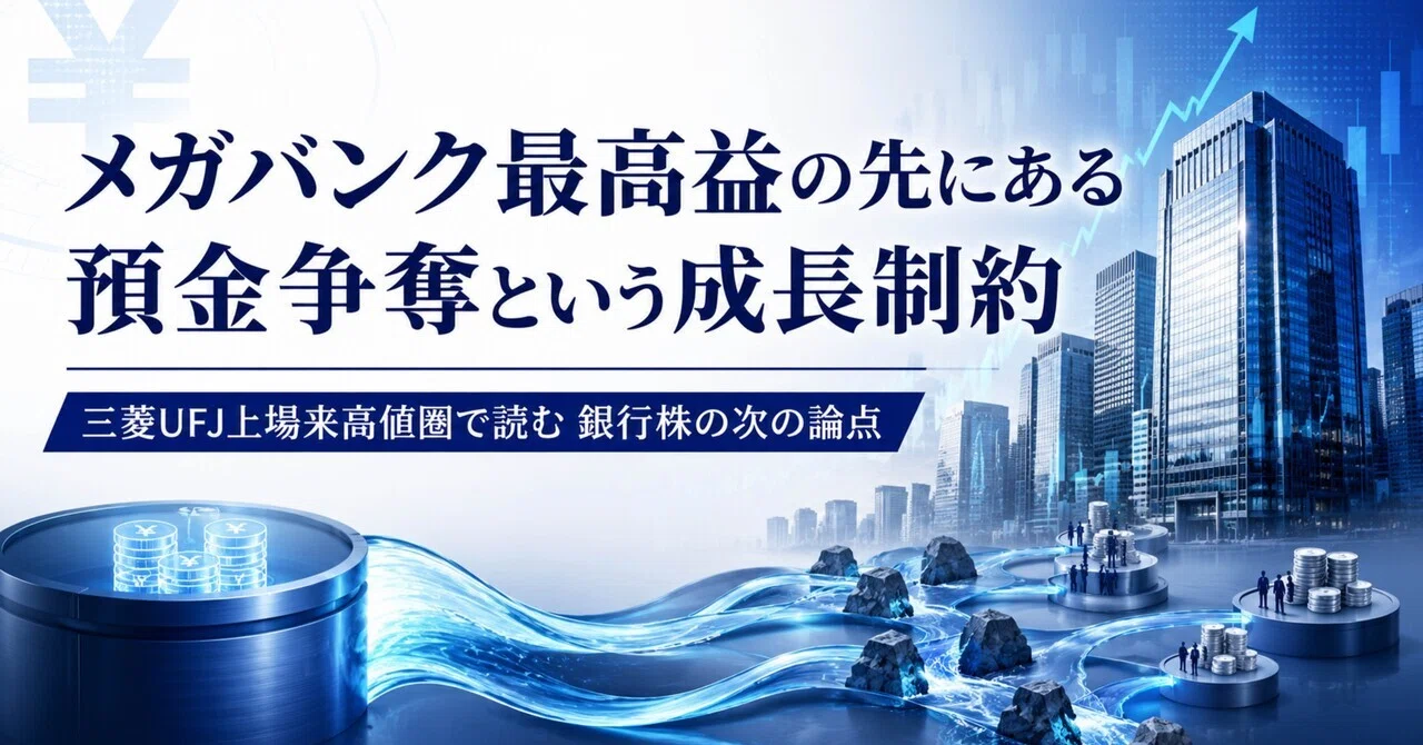 メガバンクは過去最高益の先へ進めるのか———三菱UFJ上場来高値圏で見え