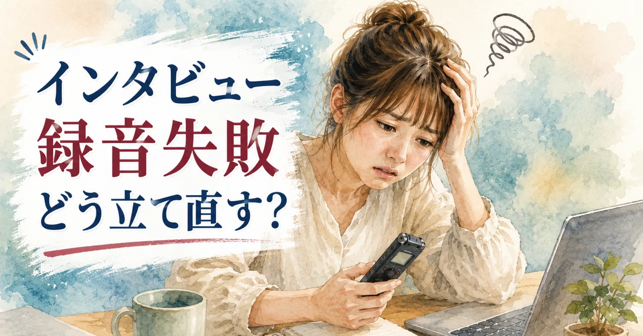 Interview Recording Failed: How to Recover?｜創稿舎@Book writer／#取材 #書籍 #ライター