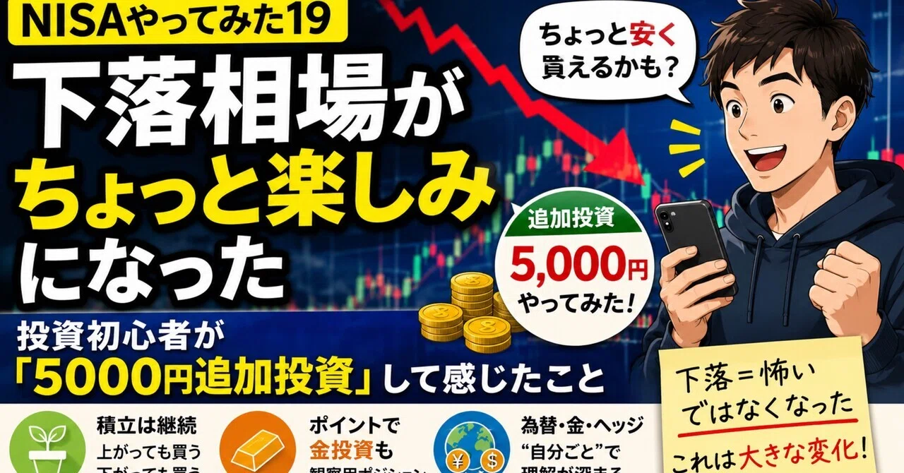 NISAやってみた19】下落相場がちょっと楽しみになった——投資初心者が
