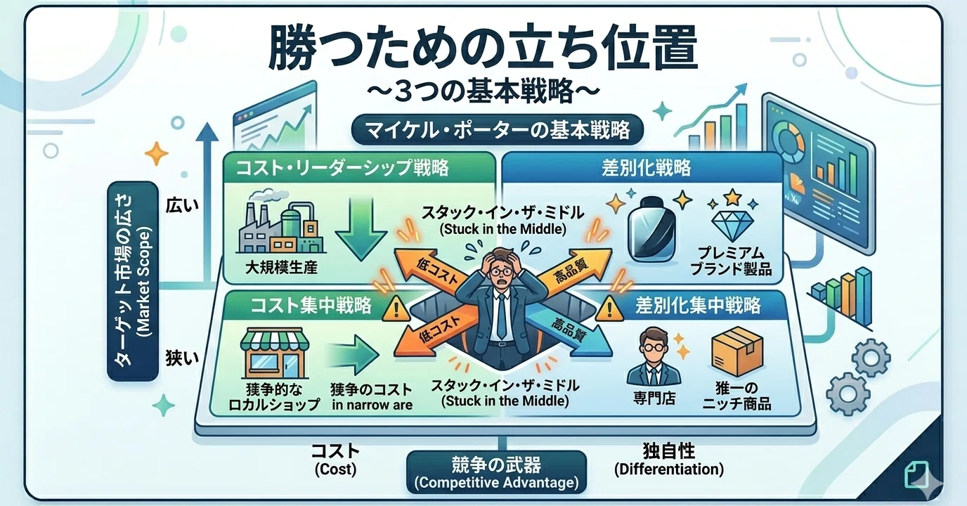 販売戦略・市場戦略 3 勝つための立ち位置：3つの基本戦略｜久保田 卓磨