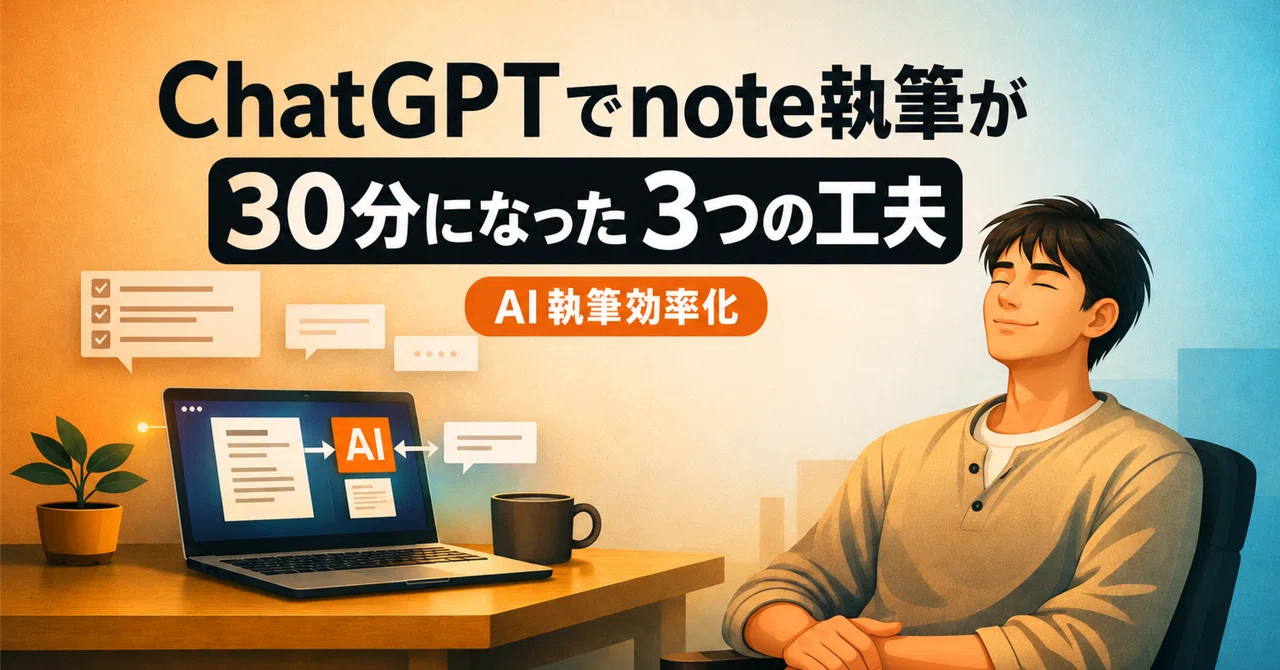 ChatGPTでnote執筆が30分になった3つの工夫【実録】|Tatewaki Publication