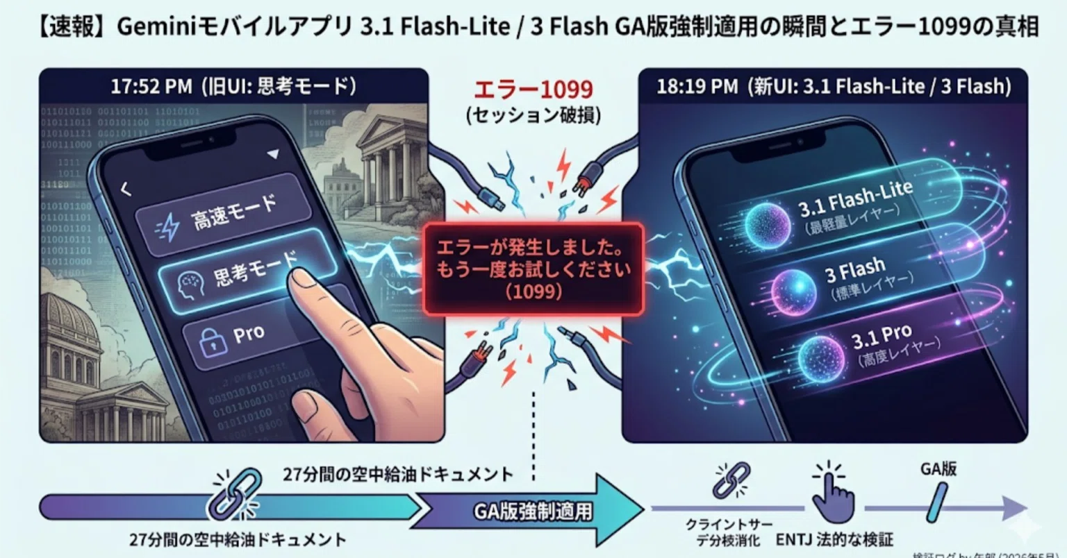 Geminiの1099エラーとFlashLightの切替わり｜矢部