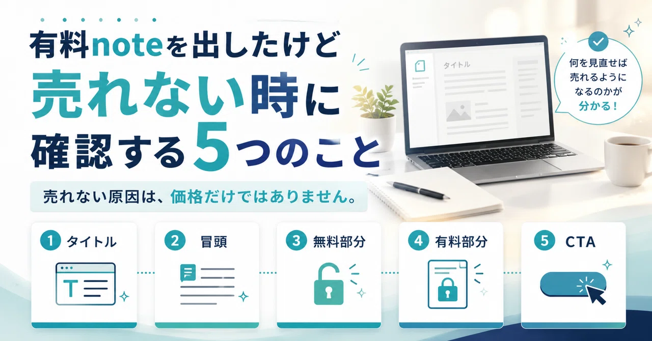 有料noteを出して手が止まった人へ。売れない時に確認した5つのこと｜トシマコフ