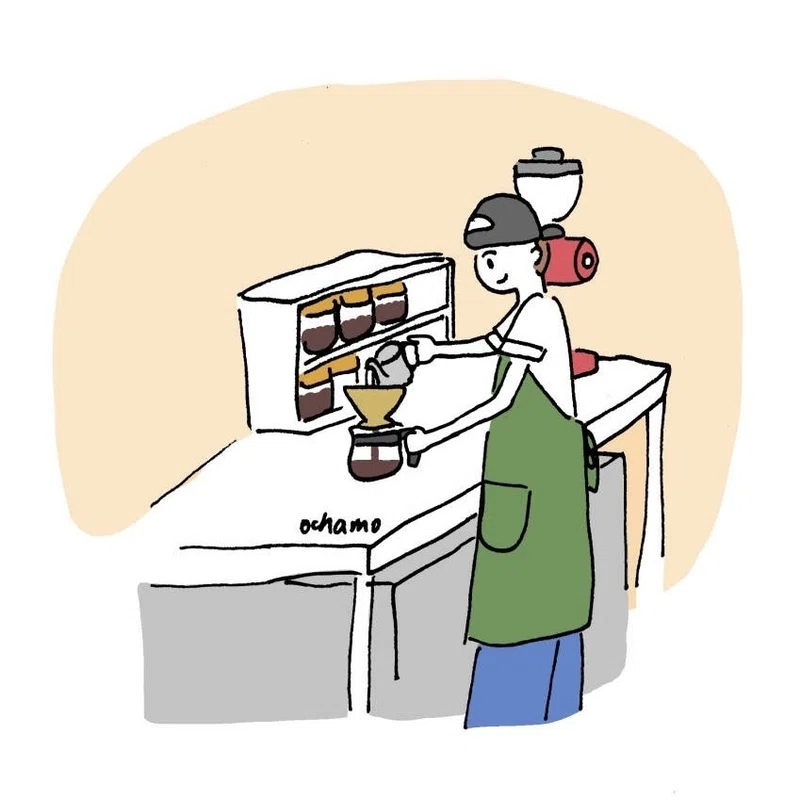朝のんびり珈琲時間 カフェでコーヒー入れるイラストpixta販売 おちゃも イラストレーターハンドメイド作家 Note