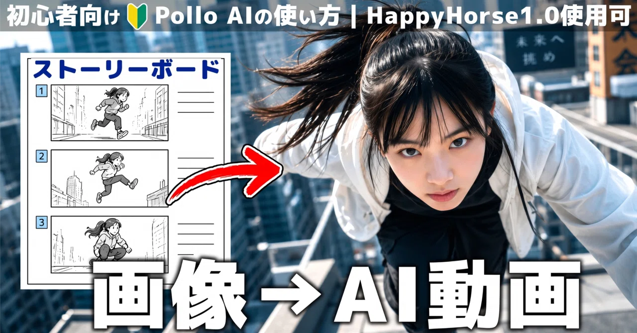 【初心者向け】Pollo AIの使い方|HappyHorse 1.0で画像からAI動画生成を徹底解説
