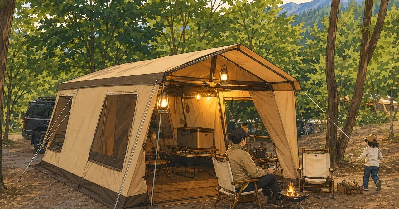OWNER LODGE タイプ43 キャンプテント オーナーロッジにしたら設営で苦しまなくなった話｜ホリデイ 〜子供