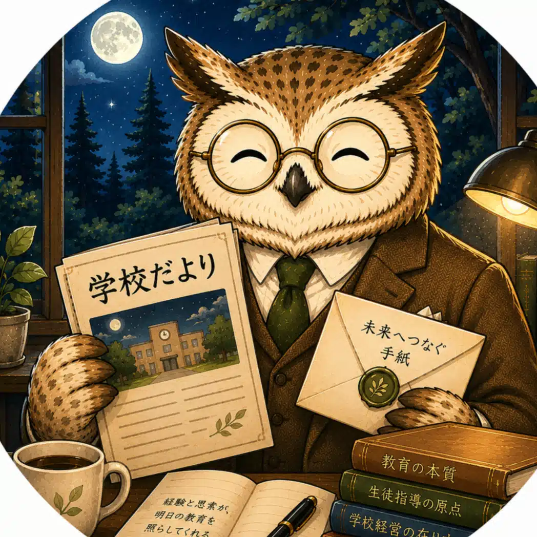 フクロウ退任校長