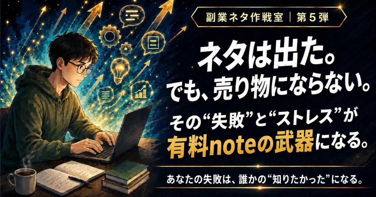 ネタは出た。でも、商品にならない人へ。|あお|副業ネタの作戦室