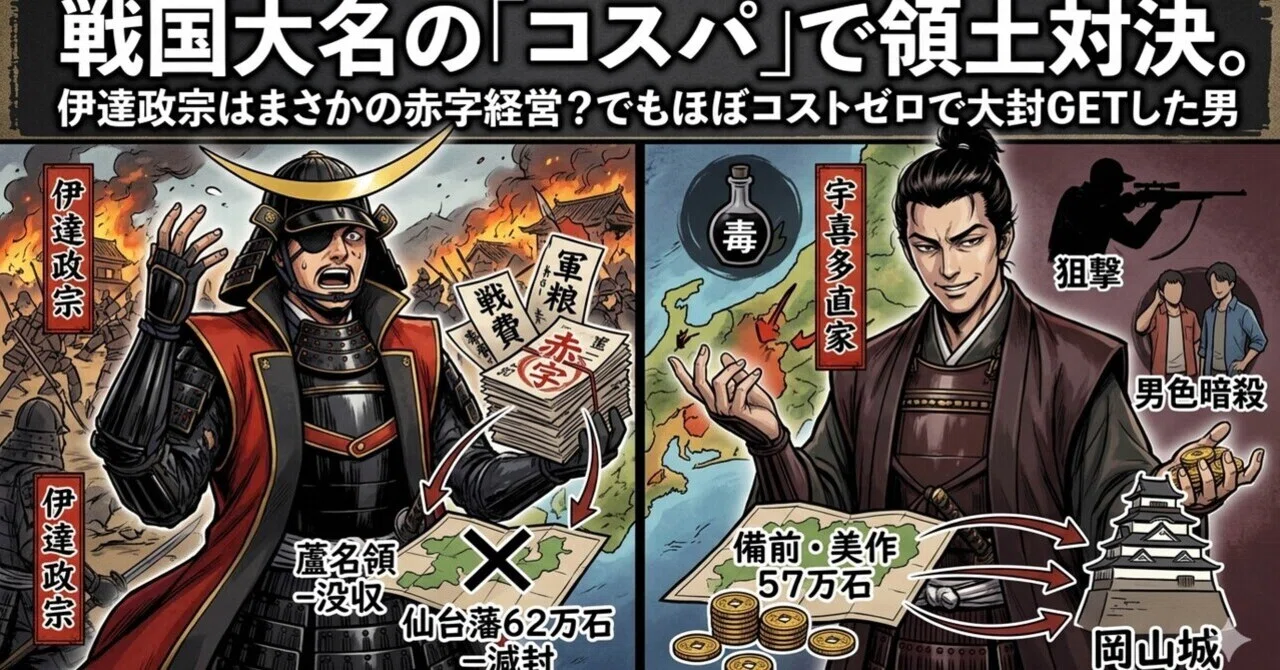 戦国大名の「コスパ」で領土対決。伊達政宗はまさかの赤字経営？でも