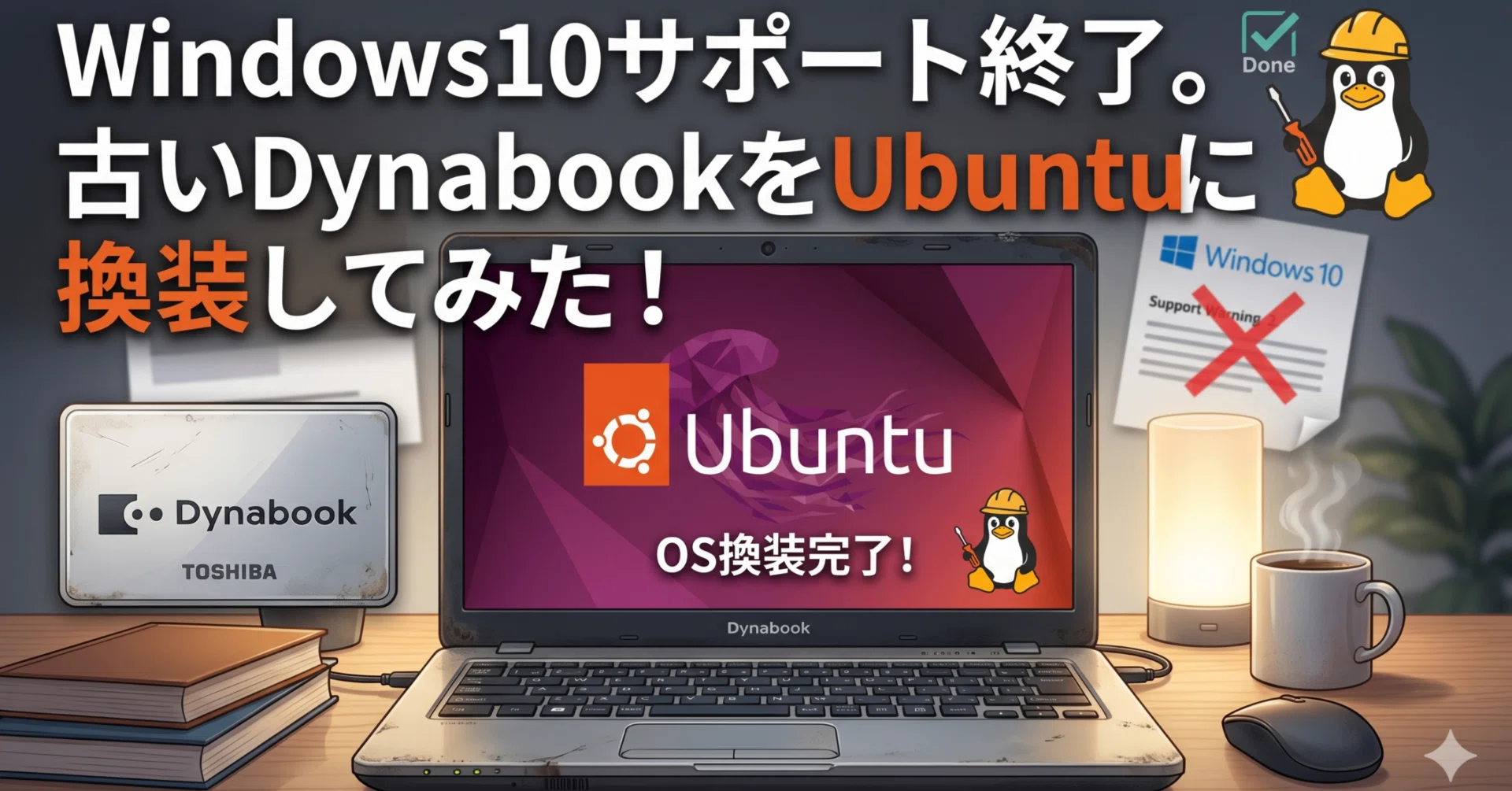 TOSHIBA ノートパソコン　Ubuntu The story of how I turned an unsupported Dynabook into an Ubuntu
