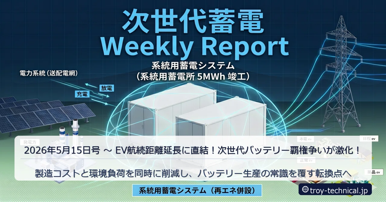 発電機　AT3990ES　ALAMOS　発電　蓄電 【現状販売・動作確認済】　 Troy Technical 次世代蓄電 WeeklyReport 2026年5月15日号 〜 EV航続