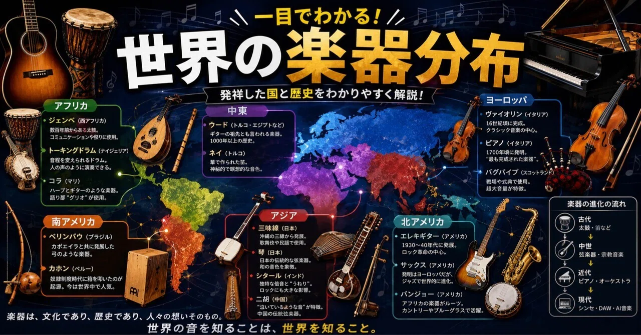 World Map of Musical Instruments｜N15BASE