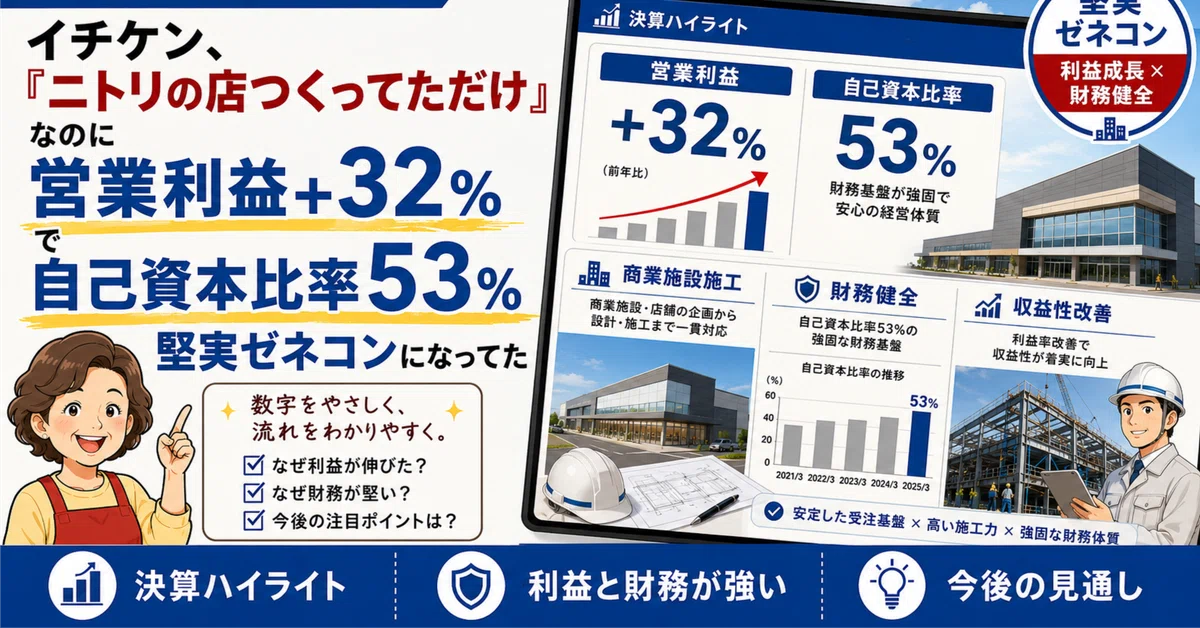 [Mom's Financial Statement Analysis-012] Ichiken: Just 'building Nitori ...