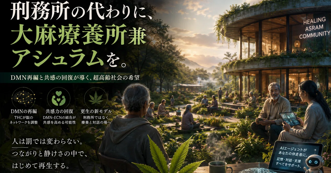刑務所より大麻療養所兼アシュラム —資本主義の終焉とDMN可塑性が導く新しい社会施設—