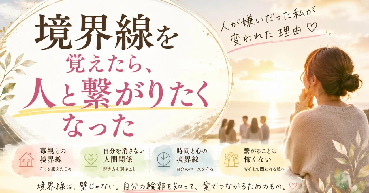 境界線を覚えたら人と繋がりたくなった｜さとりん〜モヤモヤを言語化し