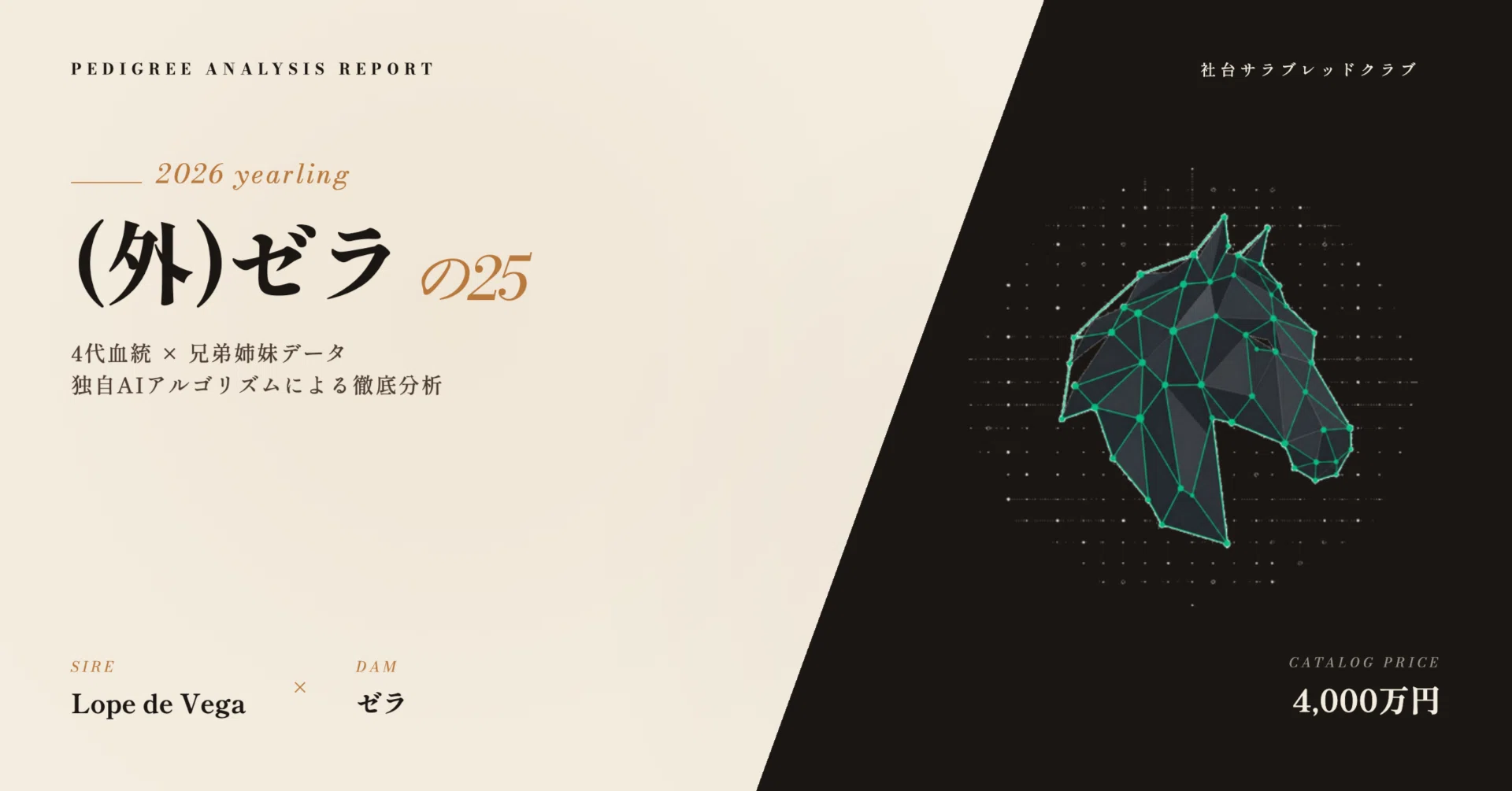 外)ゼラの25 血統分析|父Lope de Vega×母ゼラの4代血統と兄弟姉妹