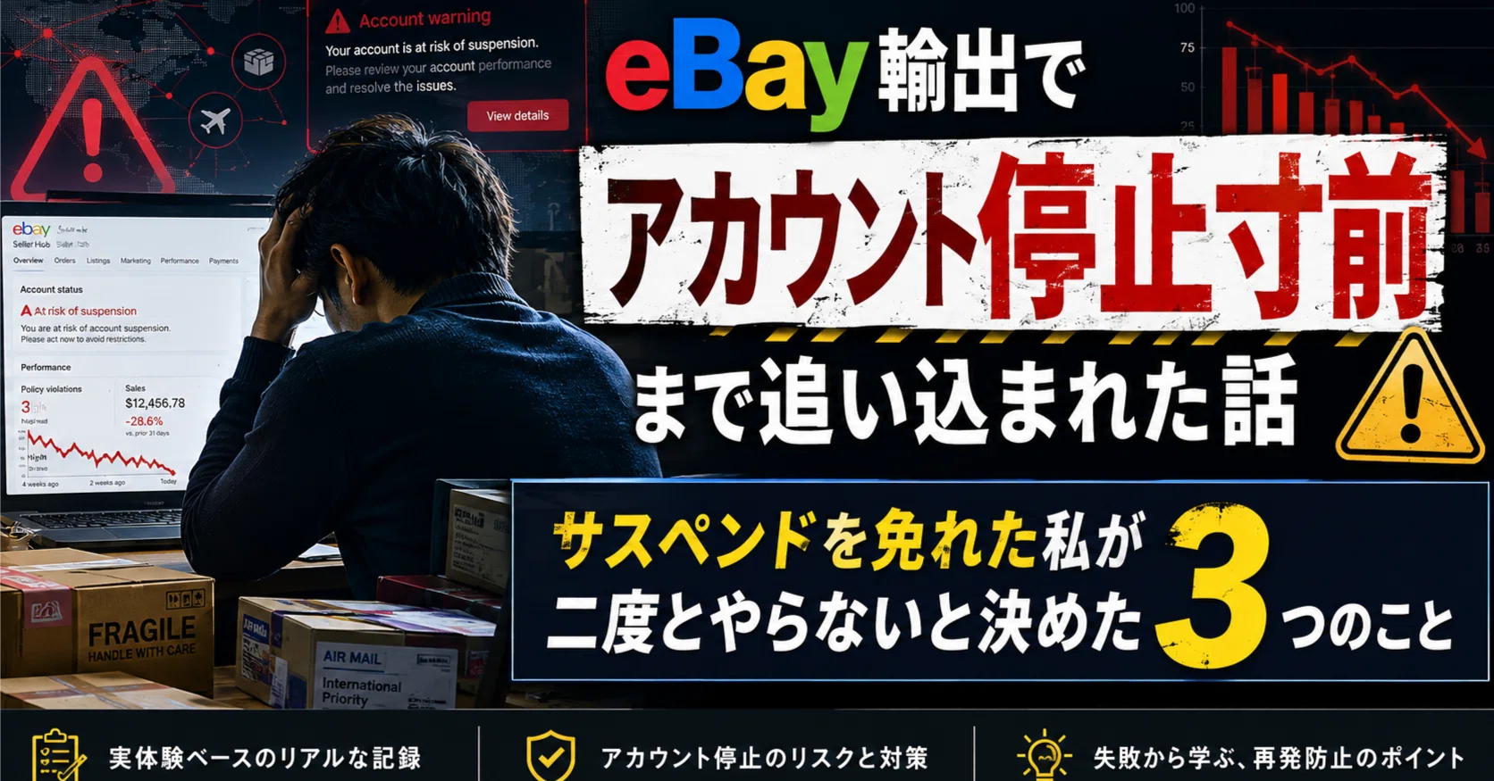 eBay輸出でアカウント停止寸前まで追い込まれた話｜サスペンドを免れた 