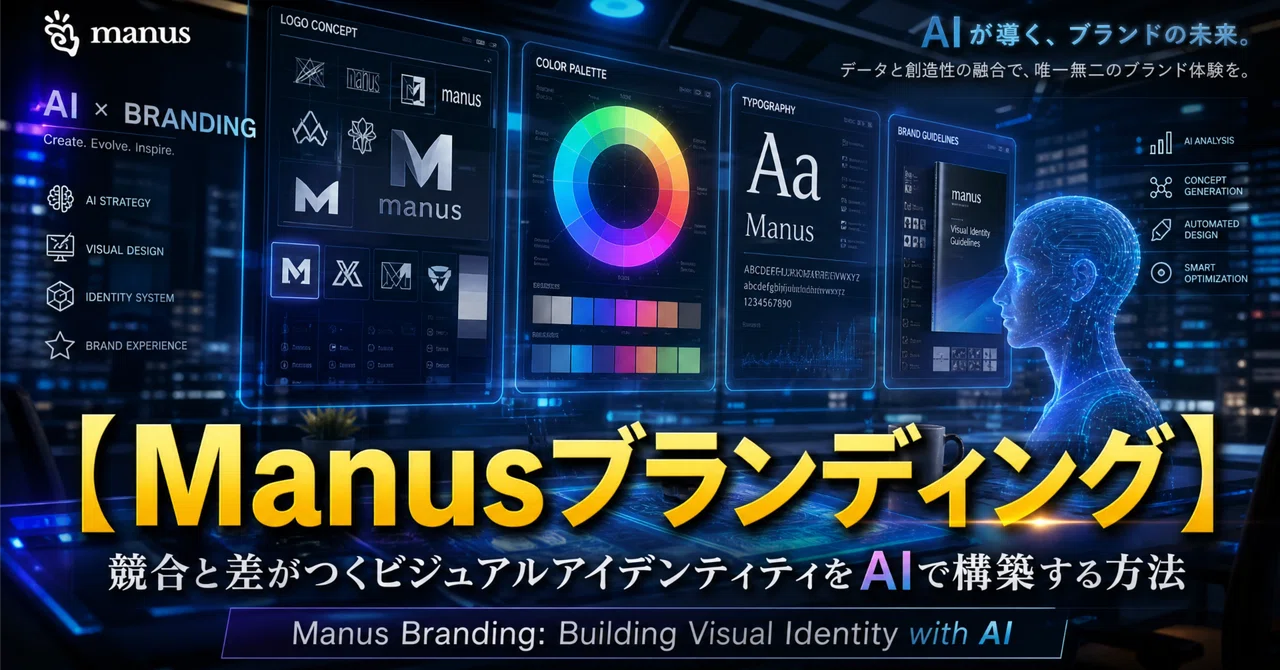 【Manusブランディング】競合と差がつくビジュアルアイデンティティをAIで構築する方法