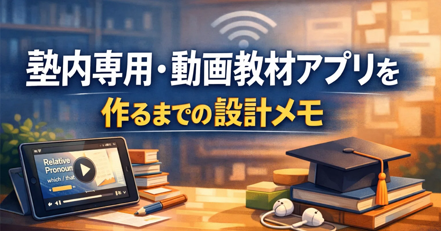 塾内専用・動画教材アプリを作る 2｜Tsuyoshi Hayakawa