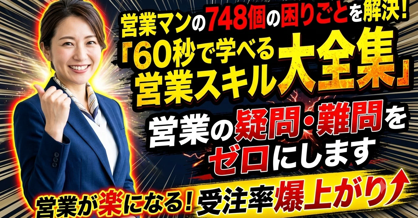 営業マンの748の困りごとを解決！「60秒で学べる営業スキル大全集1 