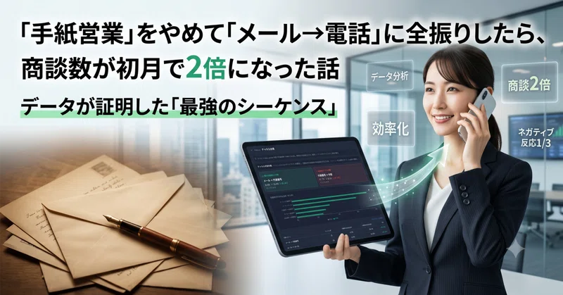 手紙営業をやめて「メール→代表電話」に切り替えたら、商談数が初月で2倍になった話