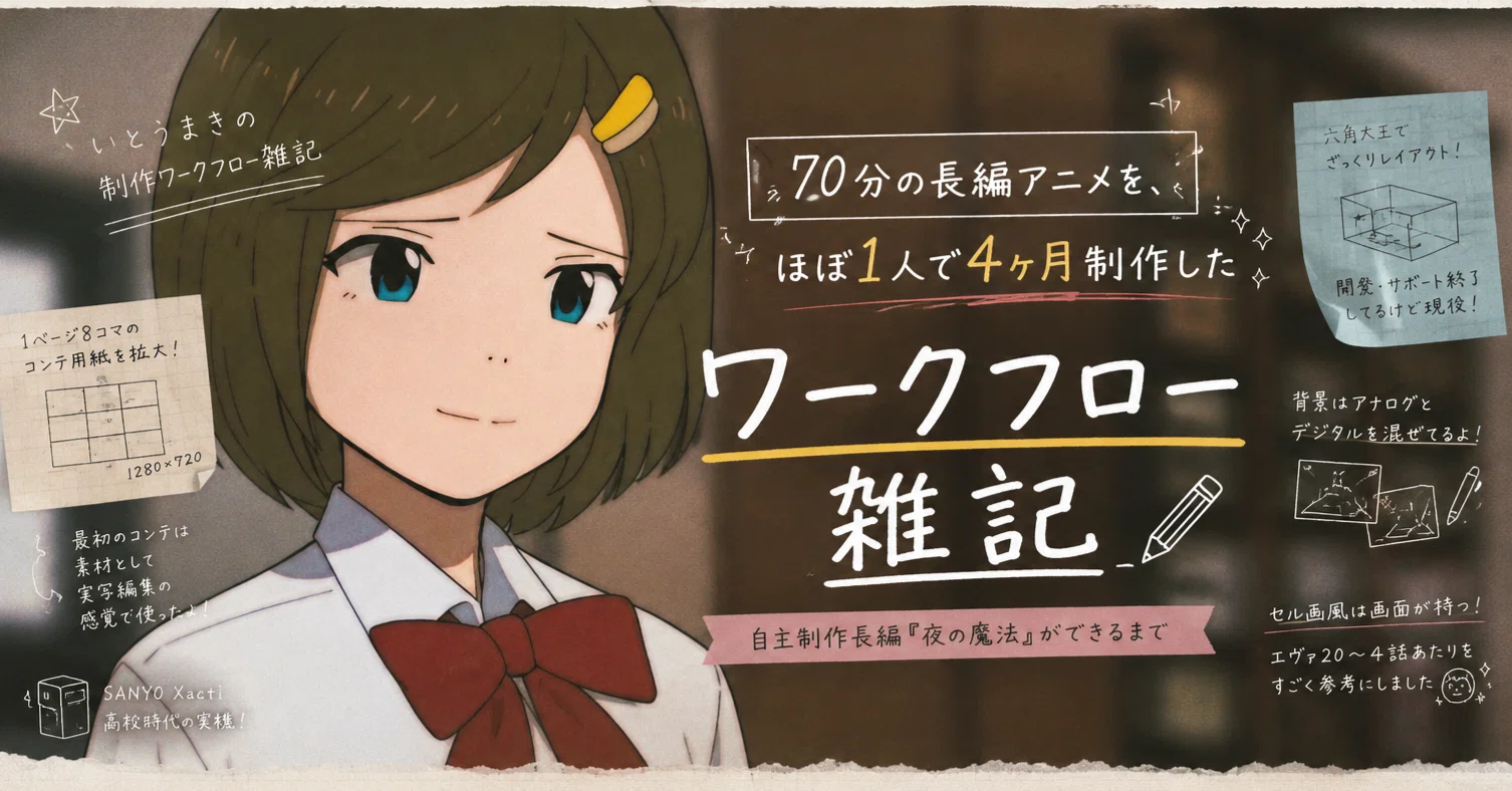 70分の長編アニメを、ほぼ1人で4ヶ月制作したワークフロー雑記―自主