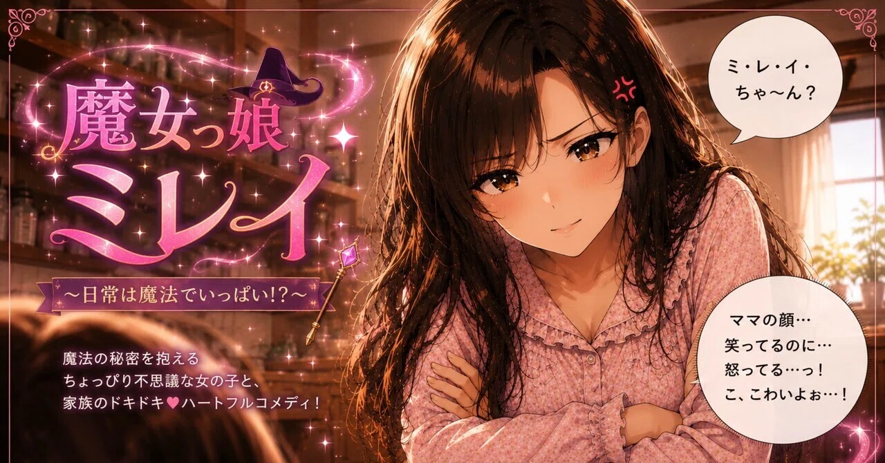 魔女っ娘ミレイ 第3話 深夜の魔法で大騒ぎ‼️③櫻子ママのお説教 