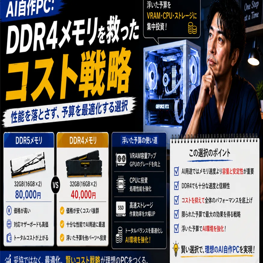 AI自作PC：DDR4メモリを救ったコスト戦略｜ネクシアソリネ