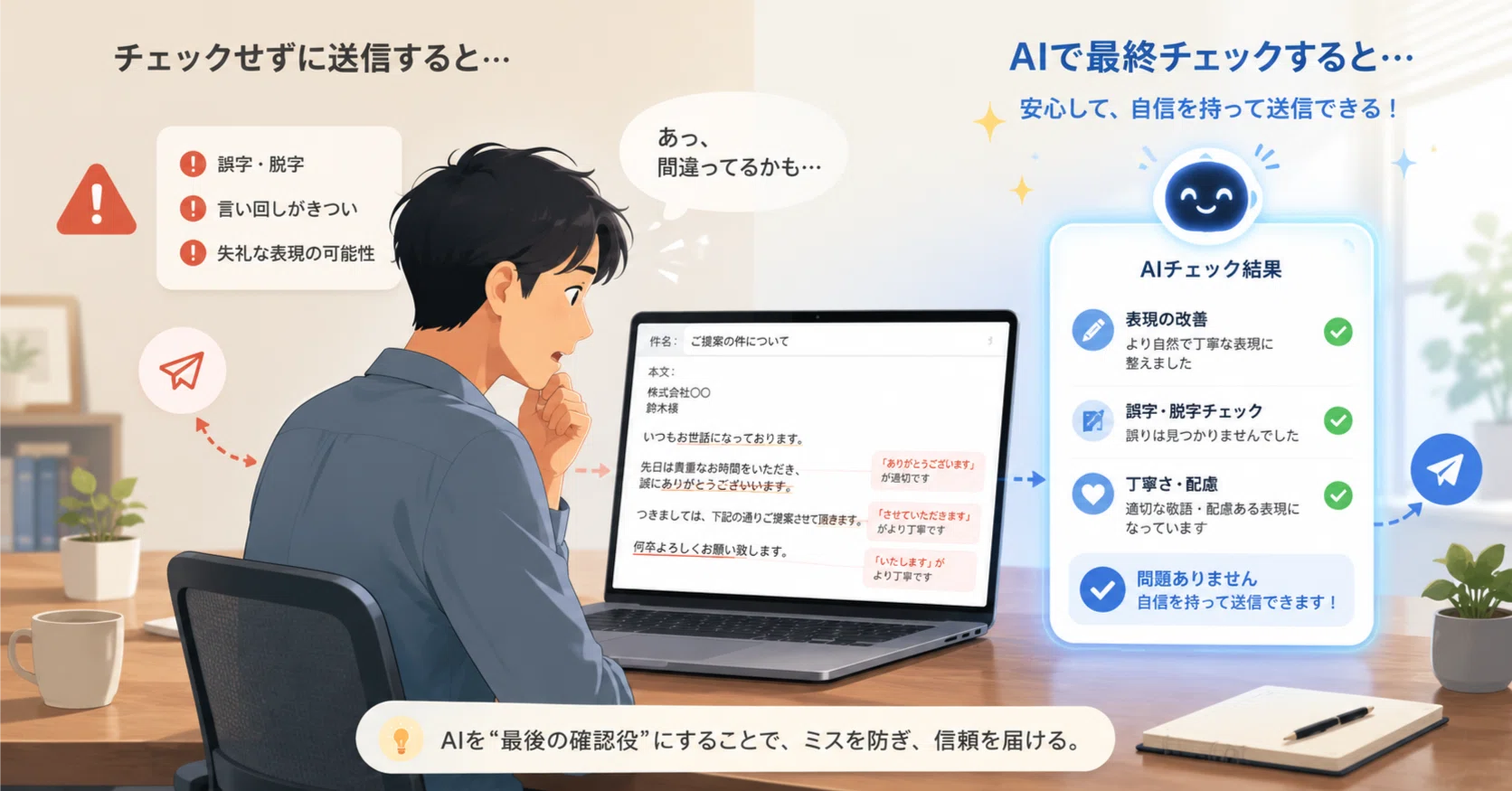 メール送信前のAI確認が、信頼を守る時代へ｜10works