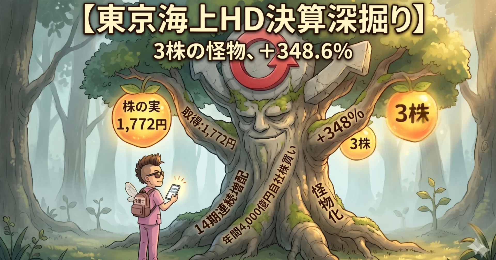 東京海上HD決算深掘り】1,772円/3株のS株が+348%——15期連続増配・年間