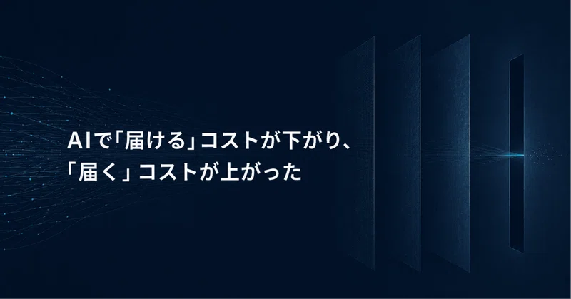 AIで『届ける』のコストが下がり、『届く』のコストが上がった