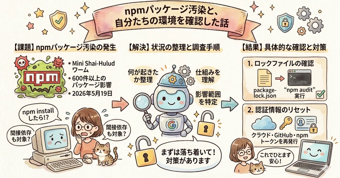 npmパッケージが600件超汚染──サプライチェーン攻撃とわたしが試した 