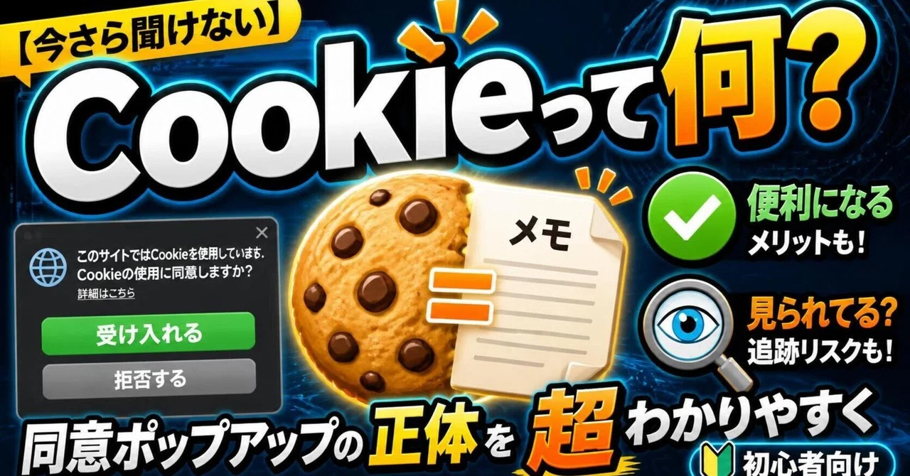 Cookie︎︎︎︎!!プロフ確認!! 今さら聞けない】ネットでよく見る「Cookie（クッキー）を受け入れます