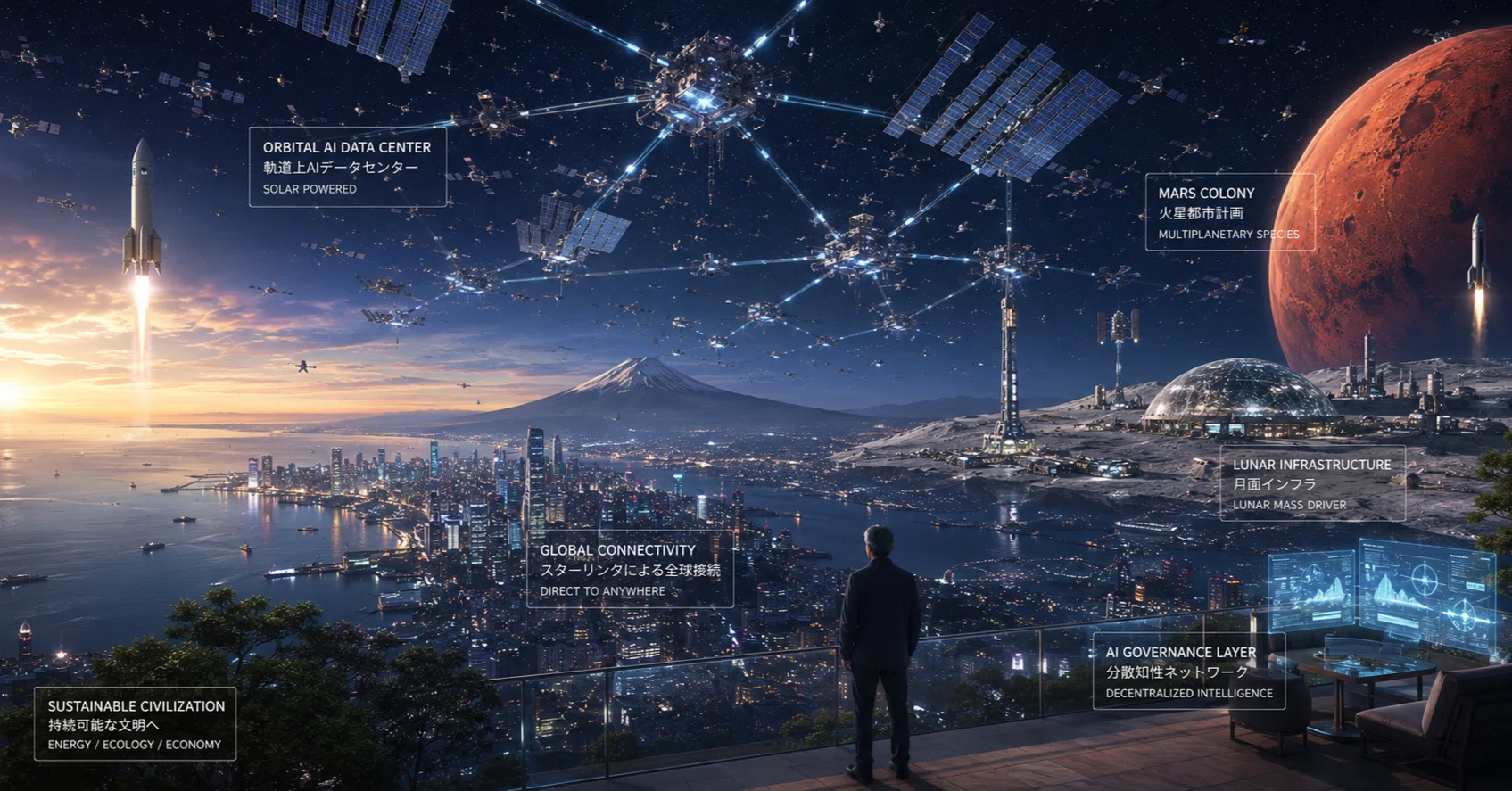 5万円です。未来宇宙都市絵画 知能が宇宙に漂う世界― SpaceX目論見書から生まれた近未来SF｜森下薫