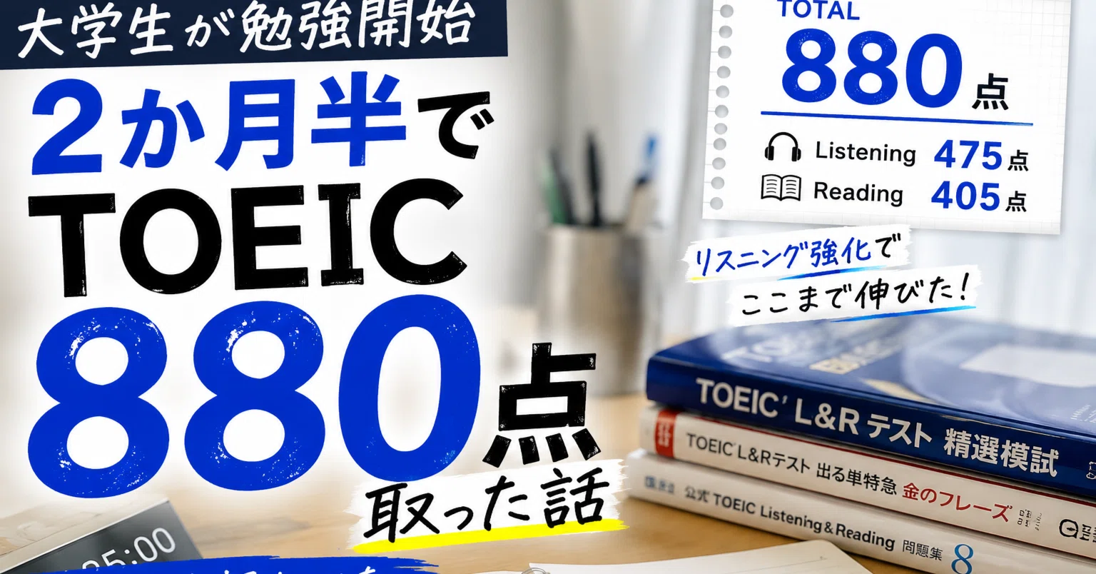 勉強 大学生が勉強開始2か月半でTOEIC880点取った話｜air sky journey