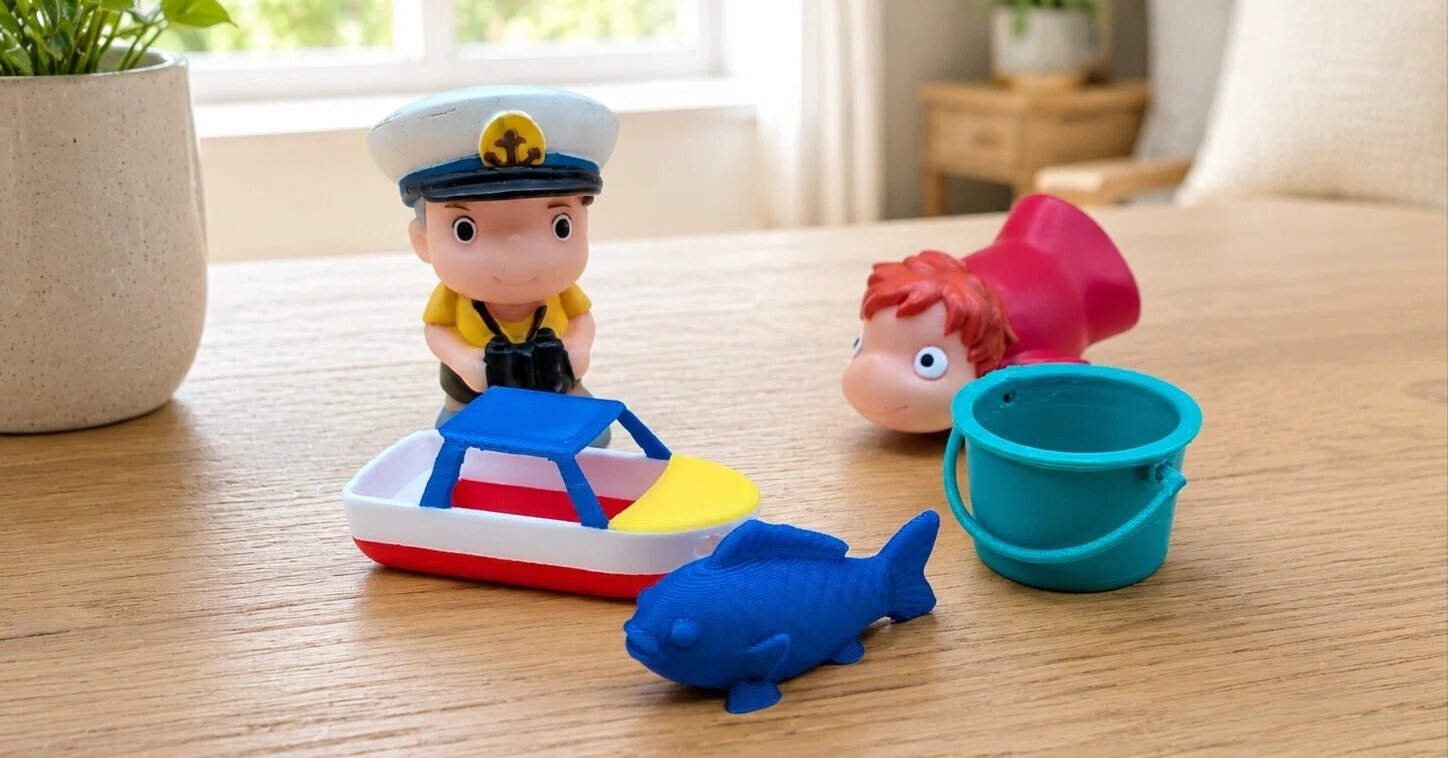 小さな海の道具3点 指人形のお供に（ポニョ）｜BEREO3D