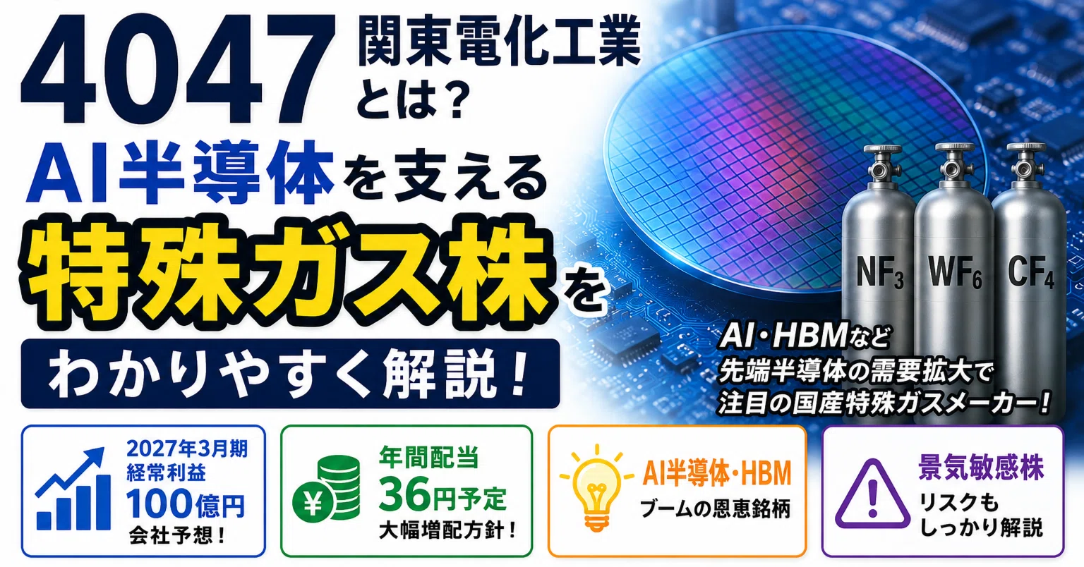 株初心者向け】4047 関東電化工業とは？AI半導体を支える特殊ガス株を