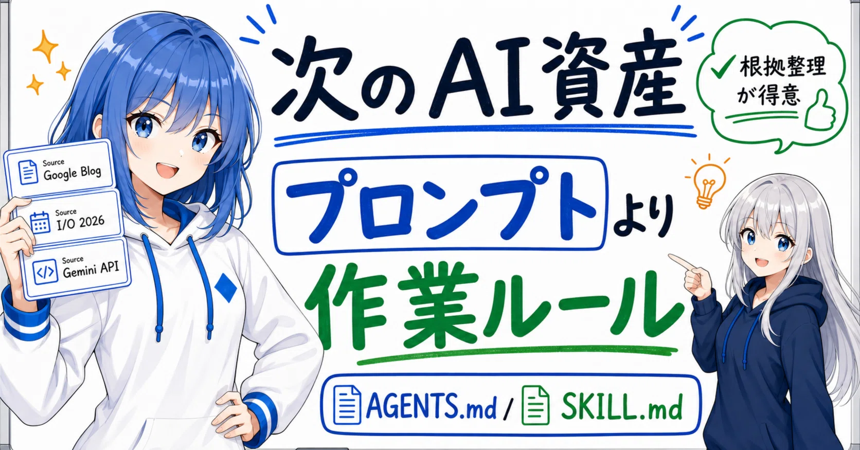 Googleが示した次のAI資産は、なぜ「プロンプト」ではなく「作業ルール