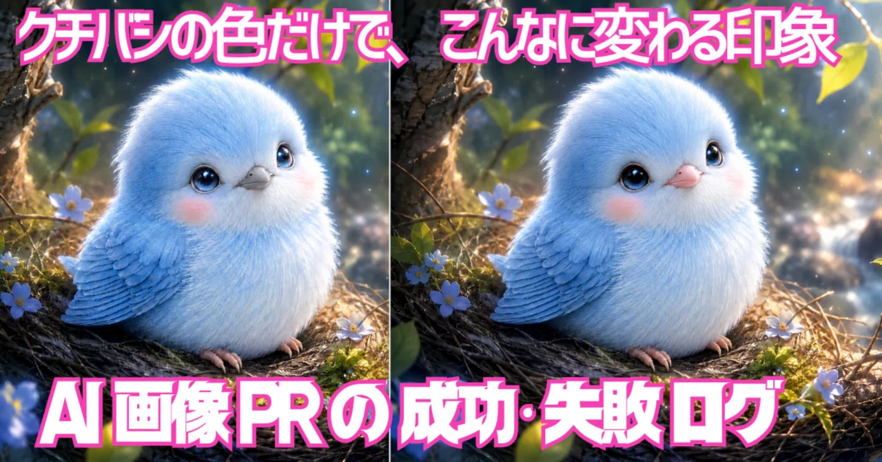 くちばしの色でこんなに印象が変わる｜青い雛ぴーちゃんの正典